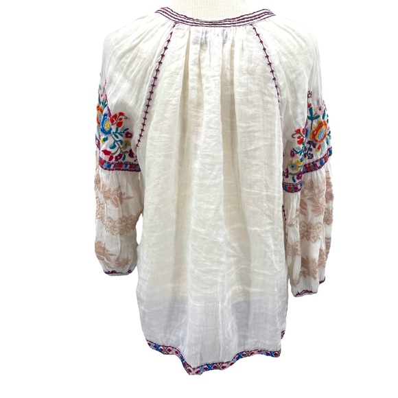 Johnny Was Allegra Embroidered Peasant Blouse Size Large - Picture 5 of 11